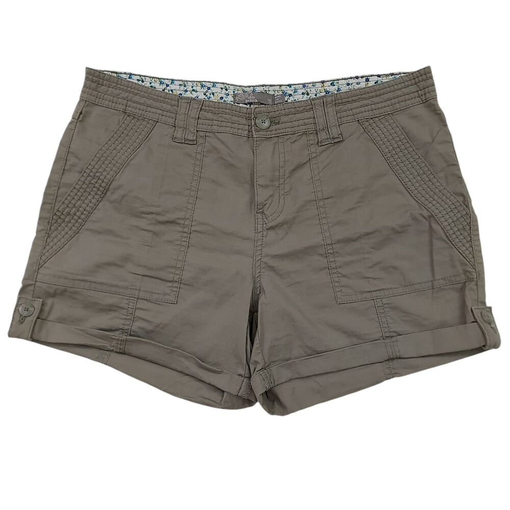 Prana Olive Green Women’s Casual Roll-Up Shorts